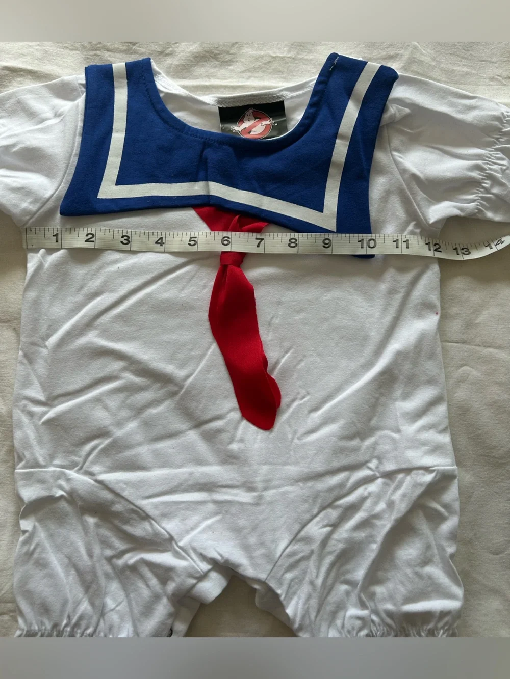 NWT Ghostbusters Stay Puft Marshmallow Man baby romper costume - Picture 15 of 16